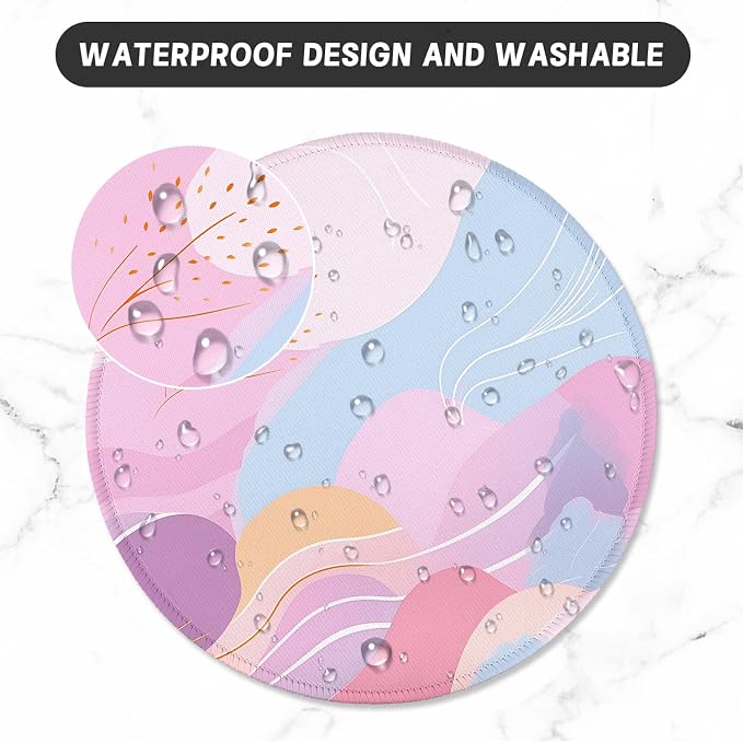 ITNRSIIET Round Mouse Pad with Stitched Edge Premium-Textured Waterproof - Image 5