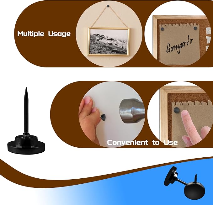 30 Pcs Metal Push Pins Black Thumb Tacks or - Image 4