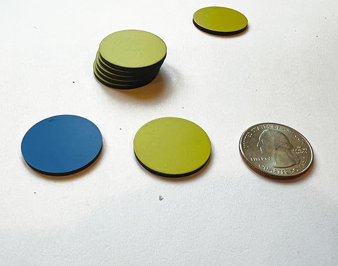 25-Pack Double-Sided Yellow/Blue Flip Magnet - 1" Diameter, Go/Attention Reversible Indicator, Ideal for Organizational Efficiency on Steel Surfaces-DeskLoop Office