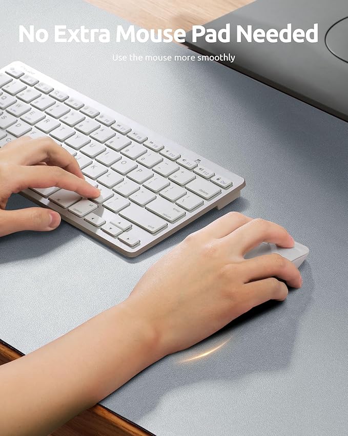 YSAGi Leather Desk Pad Protector, Office Desk Mat, Large Mouse Pad, Non-Slip PU Leather Desk Blotter, Laptop Desk Pad, Waterproof Desk Writing Pad for Office and Home (Silver, 35.4" x 17")-DeskLoop Office