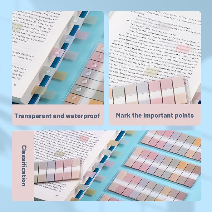 Golcellia Sticky Notes Tabs 900 Pieces Transparent Sticky Tabs, 0.47 Inch Index - Image 8