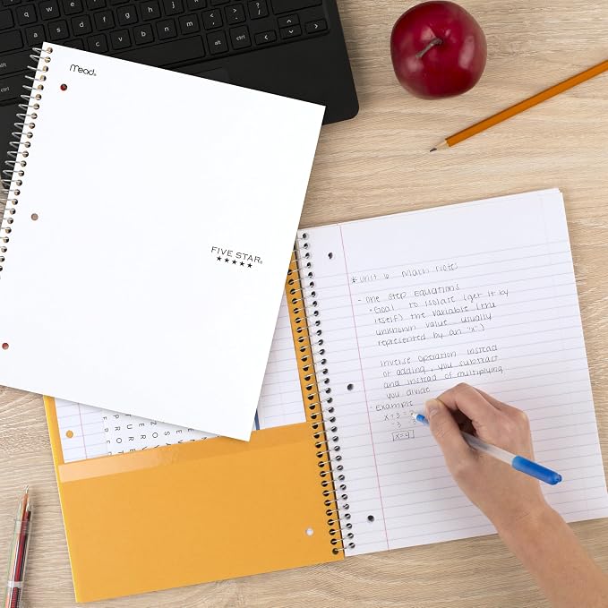 Five Star Spiral Notebook + Study App, 3 Subject, College Ruled Paper, 8-1/2" x - Image 8
