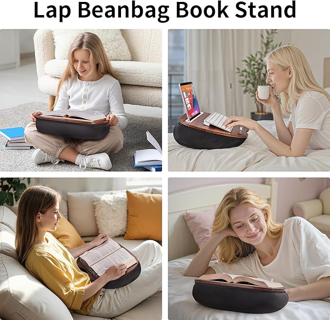 JARLINK Lap Beanbag Book Stand, Hands-Free Reading Pillow Stand - Image 2