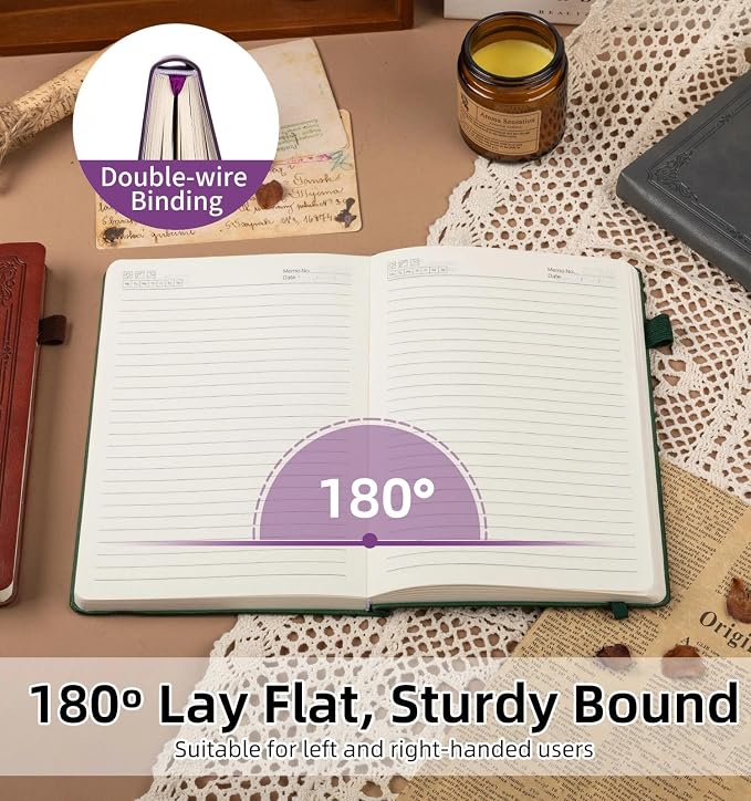 Lined Journal Notebook, A5 Leather Vintage Journals - Image 6