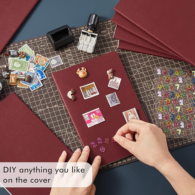 16 Pack Soft Cover Journal Bulk, Feela Lined Notebooks College Ruled for Work for Women Girl Writing, Blank Travel Journal Note Taking Notebook School Business Supplies, 8.2” x 5.5”, A5, Wine-DeskLoop Office