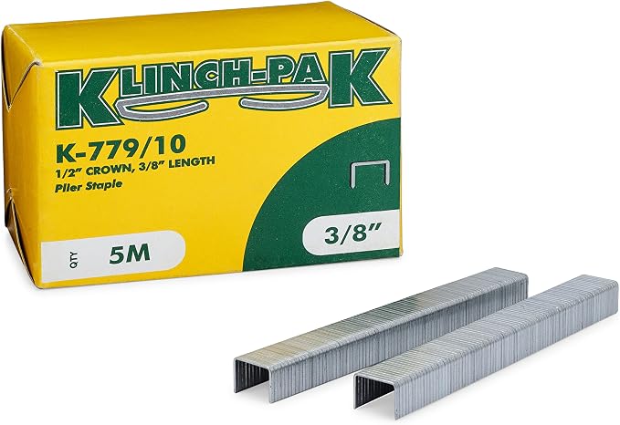 Klinch-Pak K-779/10, 3/8” Leg Length by 1/2" Wide Crown Heavy-Duty Galvanized by Klinch-Pak