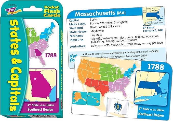 States & Capitals Pocket Flash Cards - Image 2