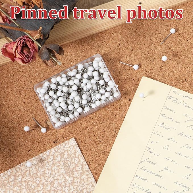 200 PCS White Push Pins, Small Round Head Map Push Pins - Image 6