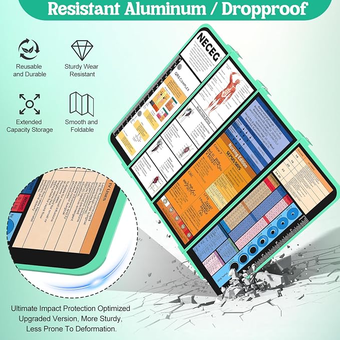 Nursing Clipboard Foldable, 4-Layer Aluminum -Mint | Folding Clipboard - Image 6