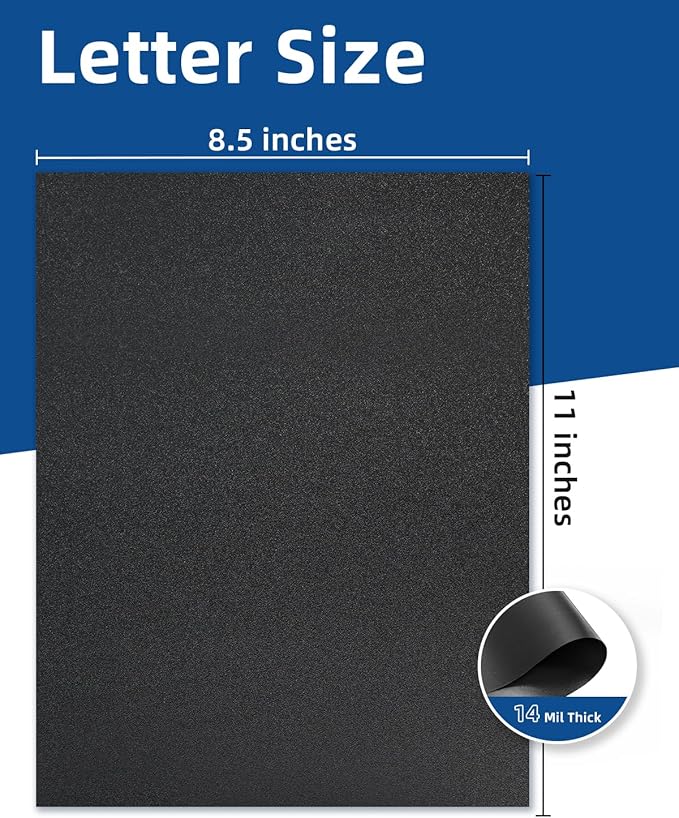 Dynta Binding Covers 120 Pack Black Sand-Textured Report Covers Sheets for Binding, Letter Size 8-1/2 x 11 Inches, 14 mil Presentation Binder, Office Supplies, Un-Punched, Square Corners-DeskLoop Office