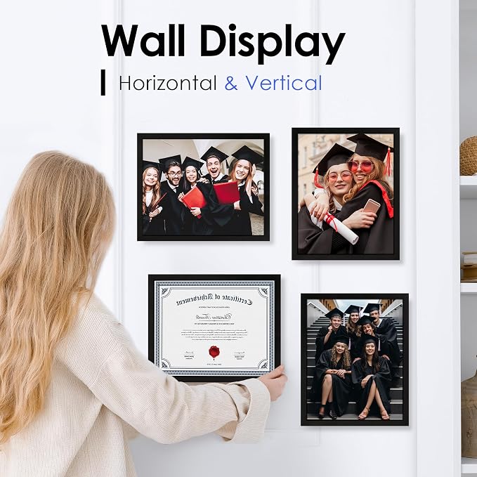 FIXSMITH 8.5x11 Diploma Frame, 6 Pack Black Picture Frames - Image 5