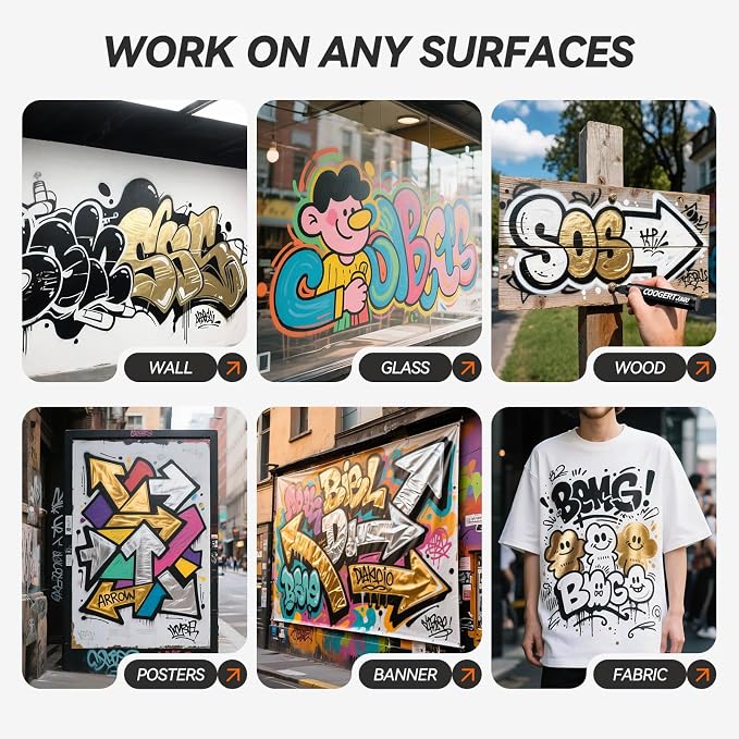 Coogert 3Pcs Gold Jumbo Poster Markers, 15MM Thick Permanent Acrylic Graffiti - Image 5