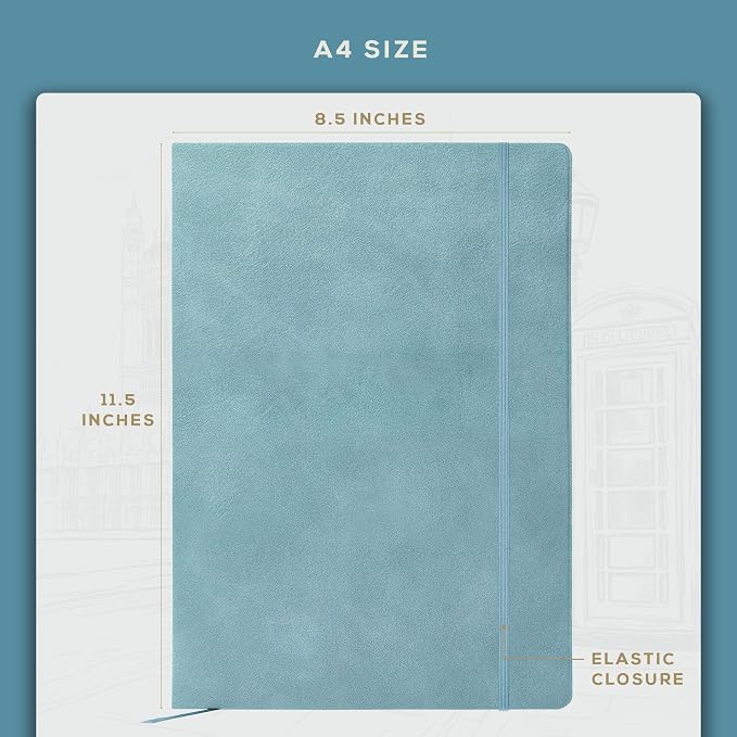 BEECHMORE BOOKS Large Lined Journal Notebook, 8.5" x 11.5" Hardcover Vegan - Image 4