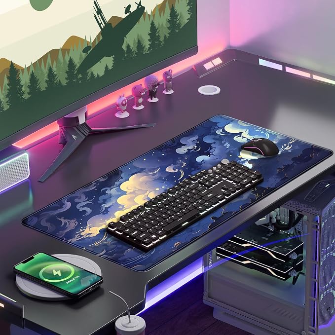 Pastel Large Mouse Pad Blue Desk Mat Aesthetic Sky Kawaii Gaming Mouse Pad XXL - Image 8