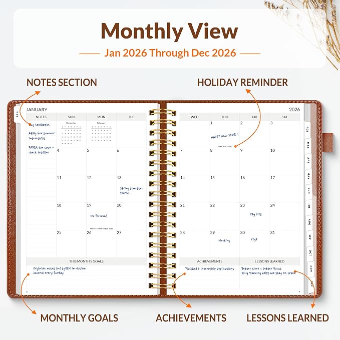 SUNEE 2026 Planner 5.9" x 8.3" – Dated Productivity Planner - Image 4