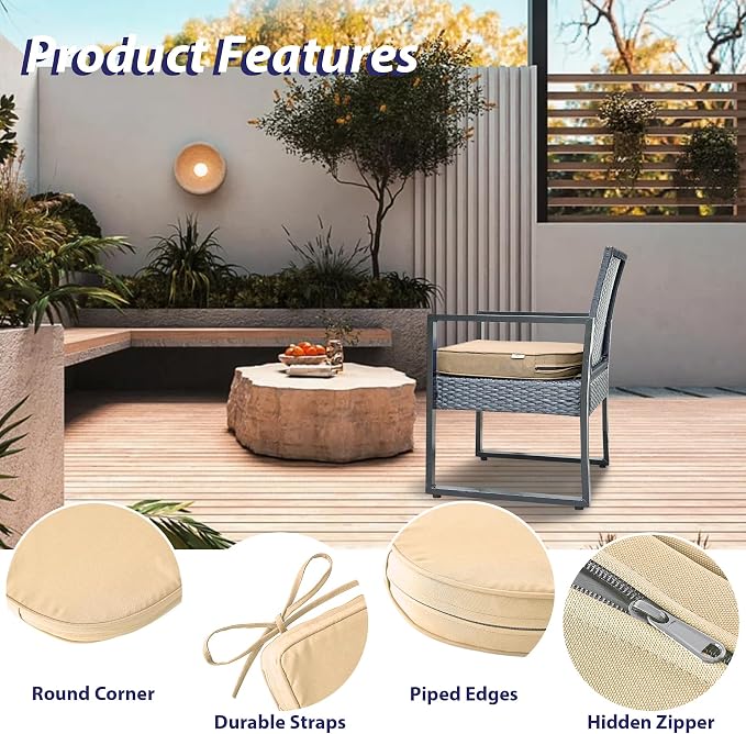 IPYNBAP Outdoor Chair Cushions Set of 4 -Waterproof Outdoor Seat Cushions - Image 5