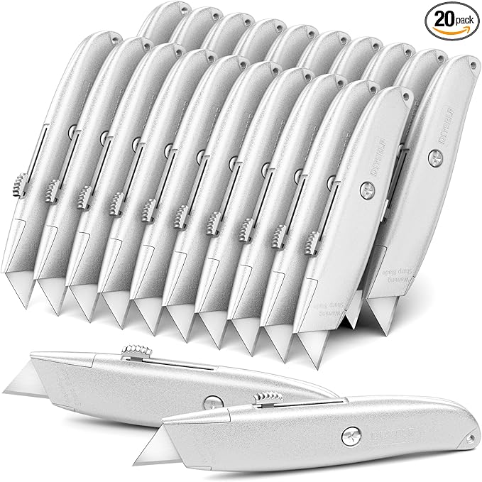 DIYSELF Utility Knife, 20 Pack Heavy Duty Box Cutter Retractable, Box Cutter by DIYSELF