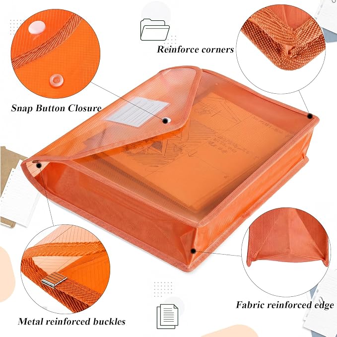 Epakh 10 Pieces Plastic File Folders Envelope Expanding File Wallet Organizer - Image 3
