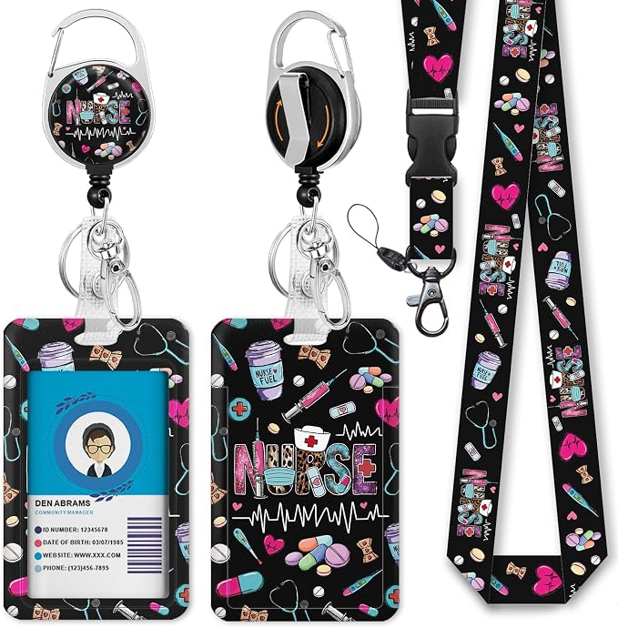 Nurse Badge Reel Holder Retractable Clip, Pharmacy Lanyards by IMMATURUS
