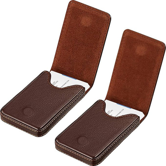 Outus 2 Pieces Business Card Holder, PU Leather Business Card Case Pocket Wallet by Outus