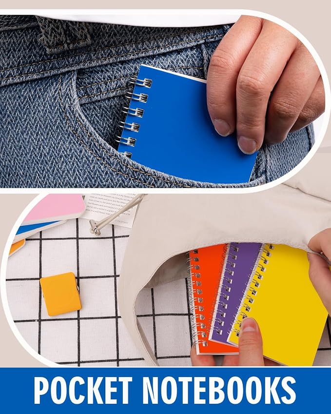 Dynta Small Notebooks 3x5 Bulk, Mini Spiral Notebooks 40 Packs, Pocket - Image 6