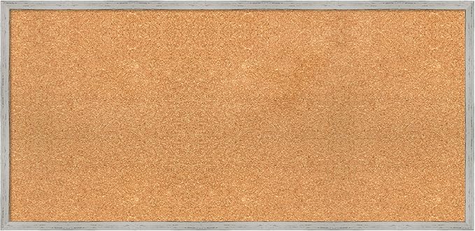 Amanti Art Natural Cork Board for Wall, 19x39 Vision Board with White Frame, Large Corkboard Office Decor for Home Organization, Cottage Corkboard Pinboard to Display Items for Home Organization in-DeskLoop Office