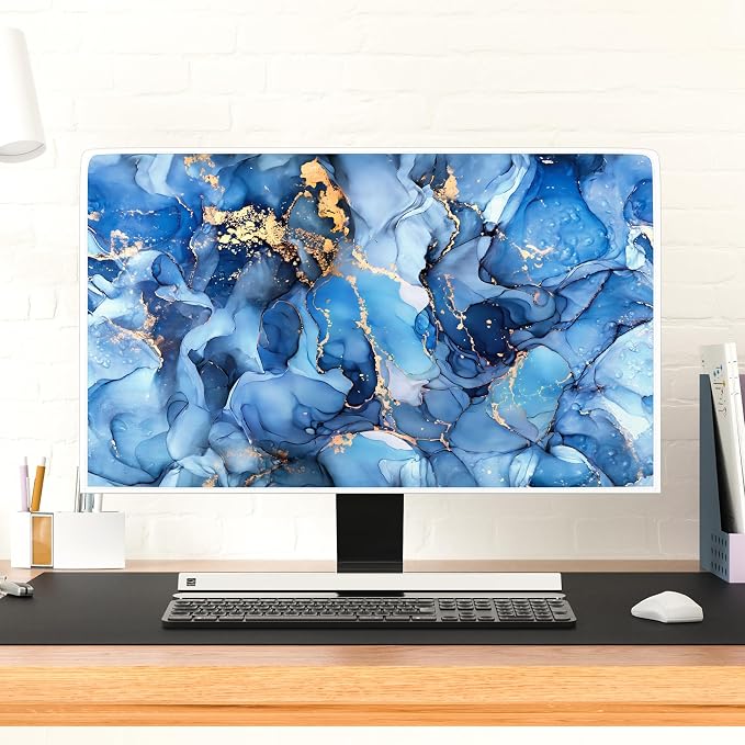Baocicco Navy Blue Gold Marble Waterproof TV Dust Cover 75 Inch Creative - Image 4