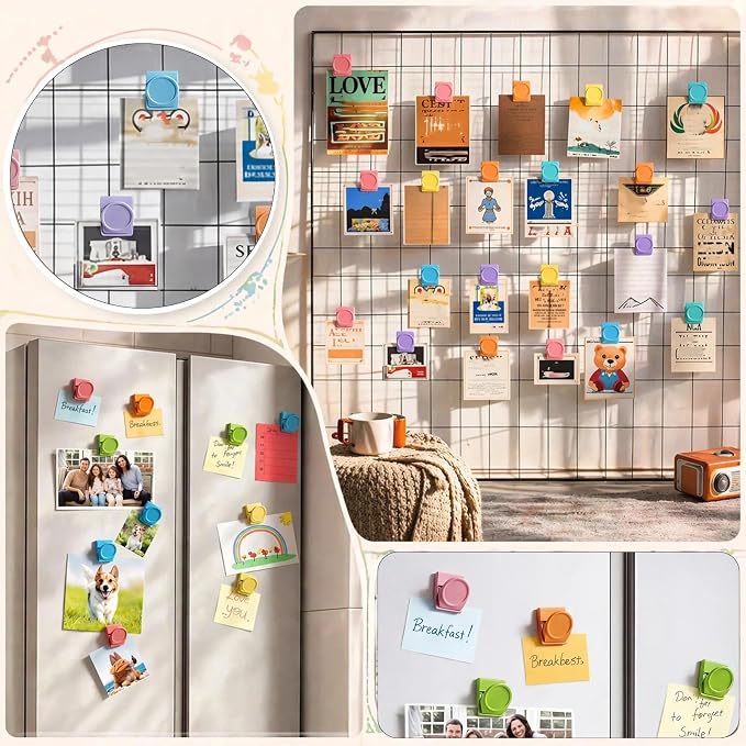 Harloon 8 Style 48 Pcs Pastel Magnetic Clips Pastel Classroom Decoration - Image 5
