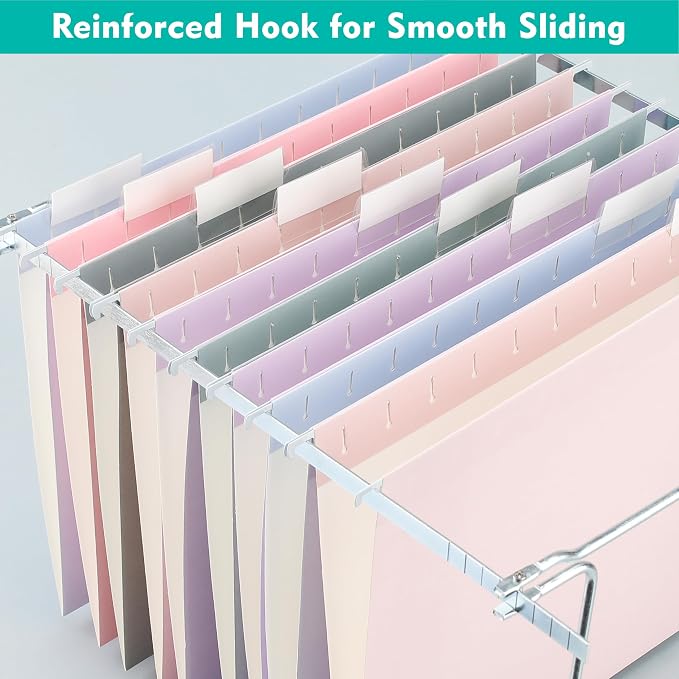 Zzrywuty Hanging File Folders Letter Size, Pastel File Folders Hanging - Image 3