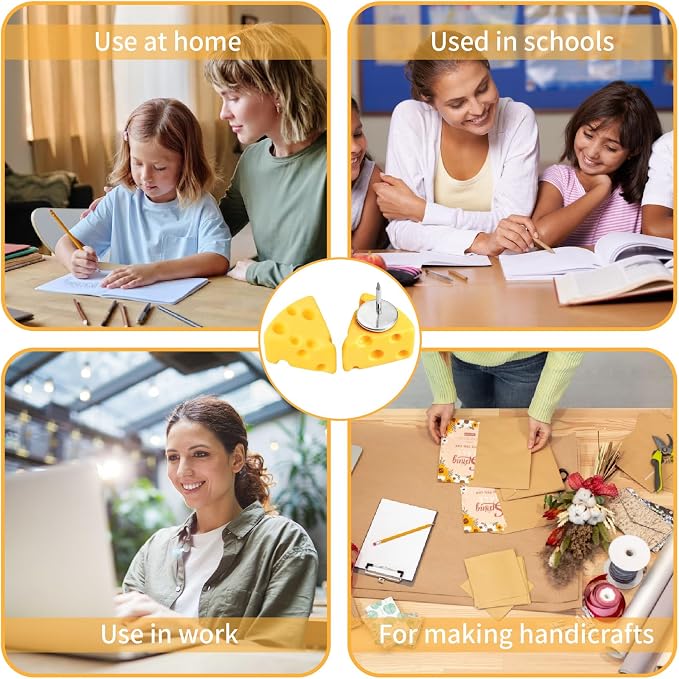 Cute Push Pins - 30Pcs Cheese-Shaped Decorative Fun Push Pins Thumb Tacks - Image 7