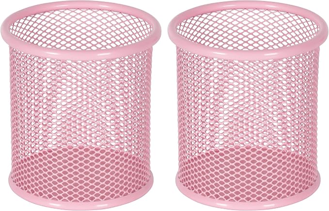 EasyPAG Pencil Holder for Desk, 2 Pack Metal Pen Organizer, Mesh Pencil Cup by EasyPAG
