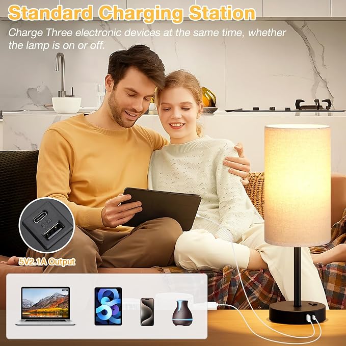 Dicoool Tall Touch Bedside Table Lamp - Image 5