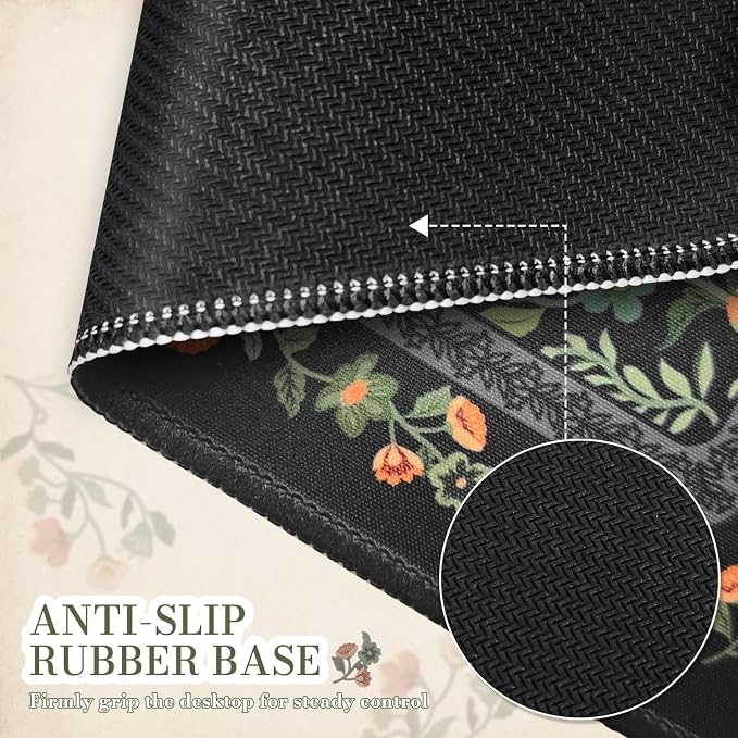iCasso Aesthetic Small Floral Mouse Pad, Mini Portable Travel Mousepad - Image 5