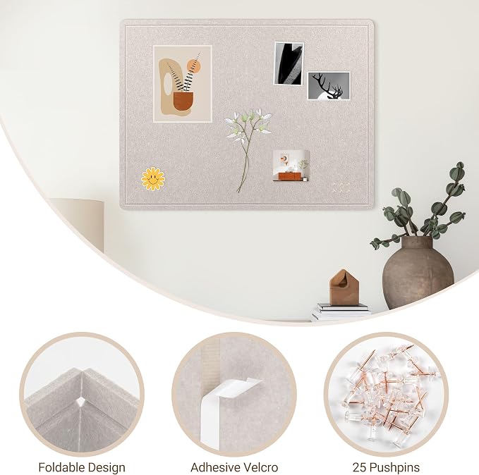 AKTOP Bulletin Board, Decorative CorkBoard Photo Display Board - Image 6