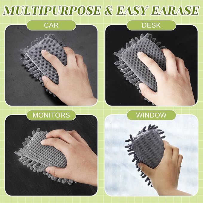 Zonon 8 Pieces Dry Erase Eraser Microfiber Shag Washable Whiteboard Eraser - Image 6