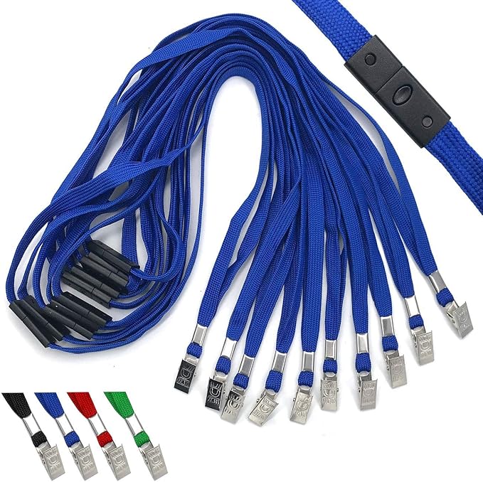 Beebel Blue Lanyards 25 Pack Breakaway Lanyard Comfortable Neck Straps Premium by Beebel