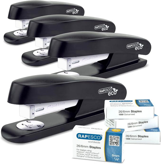 Rapesco 1756 Pack of 4 ECO Staplers by Rapesco