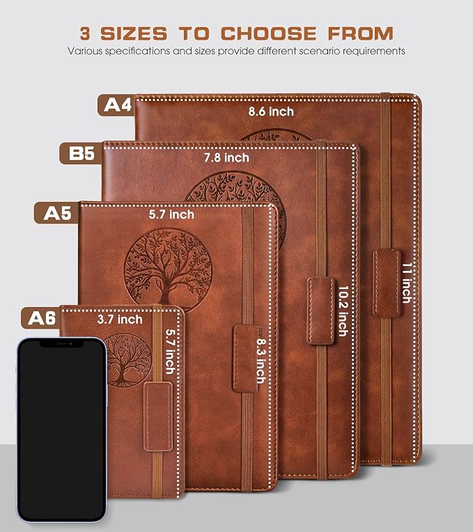 Biuwory A5 Hardcover Blank Journal Notebook, Leather Sketchbook - Image 2