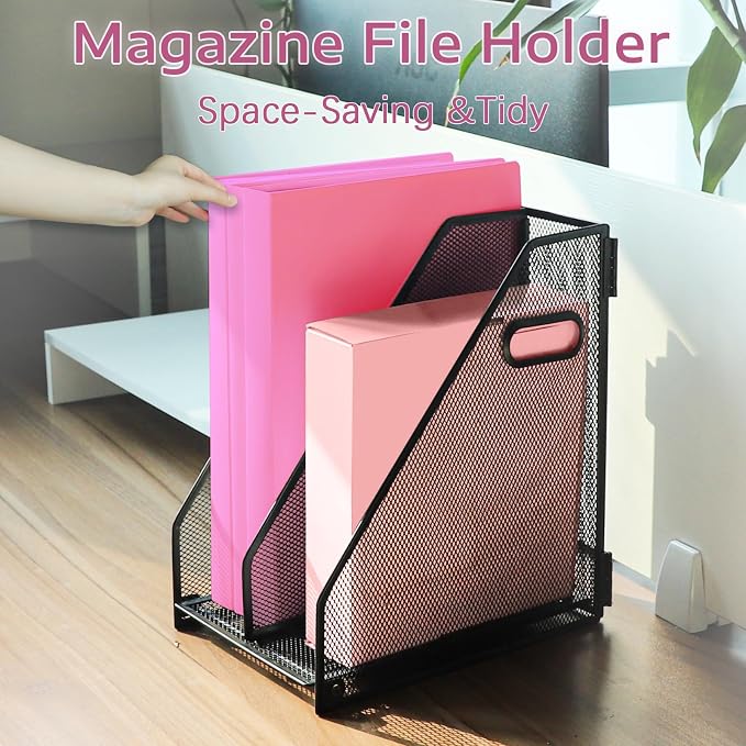 Desk Organizers, Metal Magazine File Holder - Image 6