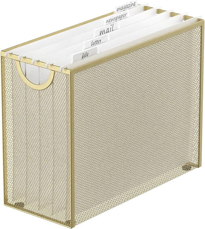 Sinboun Hanging File Organizer Letter-Size File Holder Filing Box Includes 5 by Sinboun