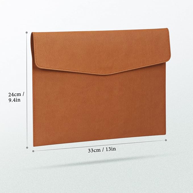 FYY File Folder, PU Leather A4 Document Holder File Organizer Filing Envelope - Image 2
