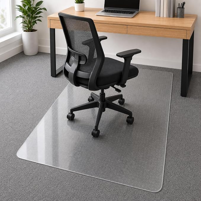 Office Chair Mat for Carpet: 36" x 48" Plastic Heavy Duty Computer Desk Mats by Labeta