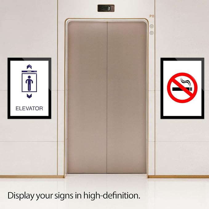 8.5" x 11" Acrylic Sign Holder Wall Mount, Self Adhesive Magnetic Display Frame - Image 8