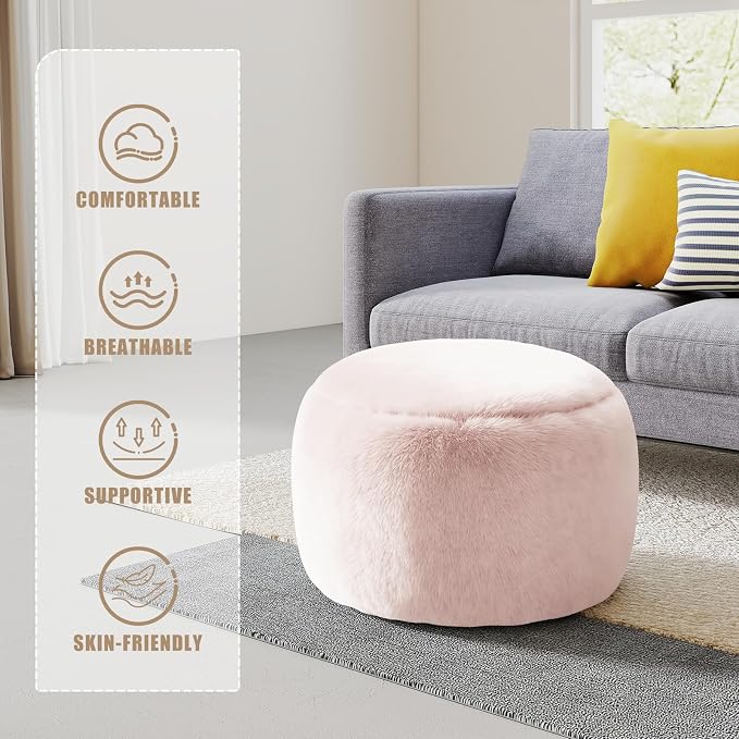 Gericco Round Stuffed Pouf Ottoman - Image 7