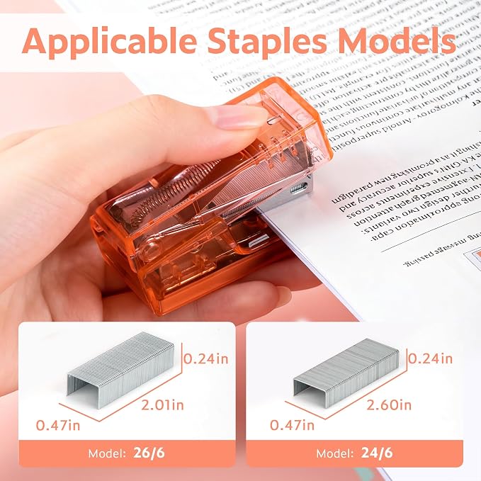 NUSIGN Mini Stapler with 830 Staples, Small Cute Desk Staplers, 25 Sheet - Image 3