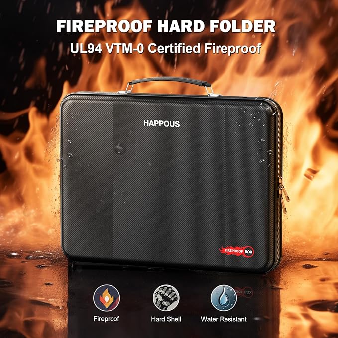 Fireproof Document Organizer, Fireproof Document Box | Portable Hard-Shell - Image 2