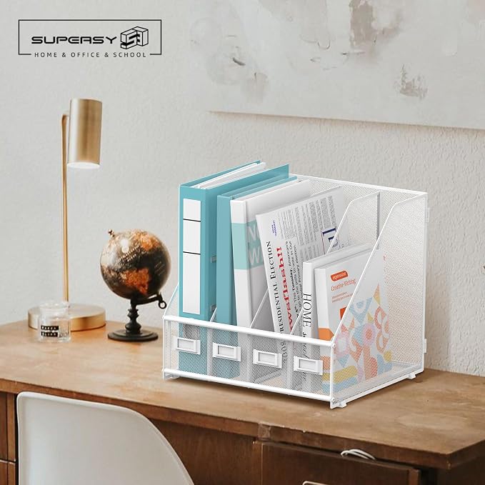 SUPEASY Magazine File Holder, Binder Holder Metal Desk Organizer - Image 2