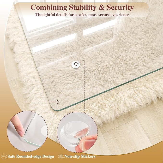 Tempered Glass Chair Mat for Carpet，30"x55" Office Mats for Rolling Chairs - Image 5