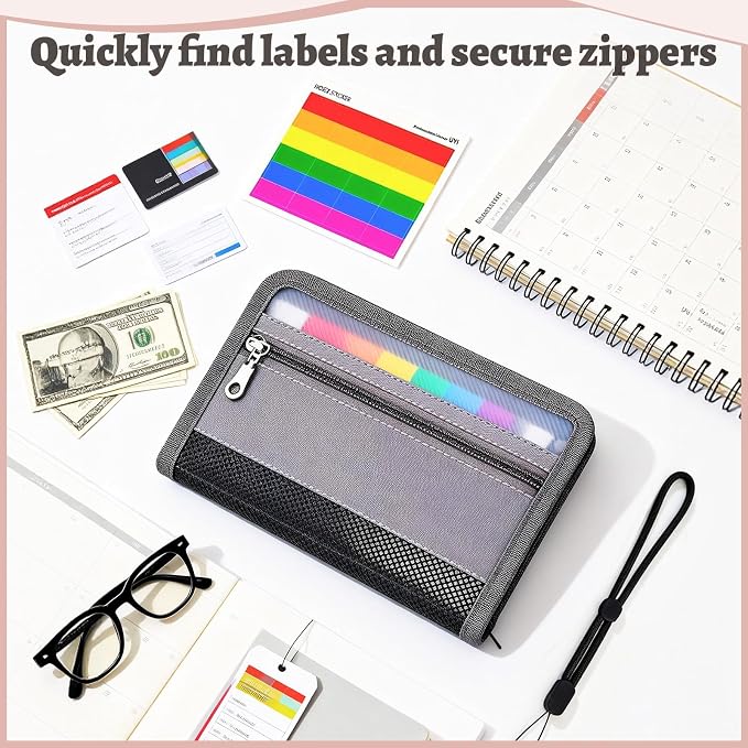 2pcs Portable Receipt Organizer & Coupon Holder, 12 Pockets Accordion Expanding - Image 3