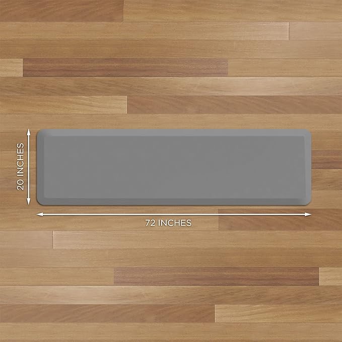 GelPro Utility Anti-Fatigue Runner Mat, Leather Grain Grey - 20x72-DeskLoop Office